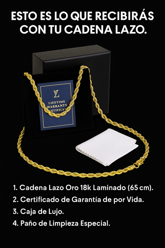 Cadena oro laminado lazo