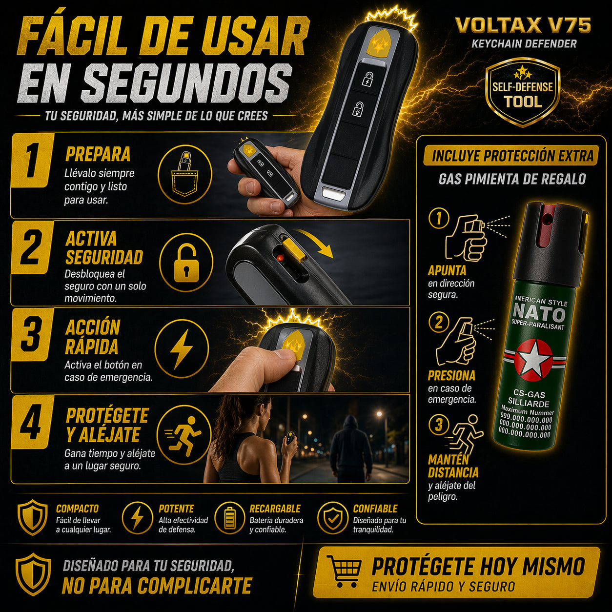 VolTaxv75™ protege tu seguridad 2X1 (GAS PIMIENTA GRATIS)
