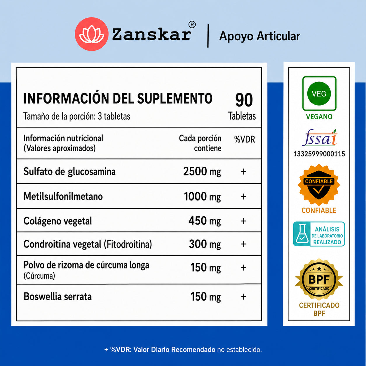 Zanskar®- Suplemento para el soporte del cartílago y las articulaciones