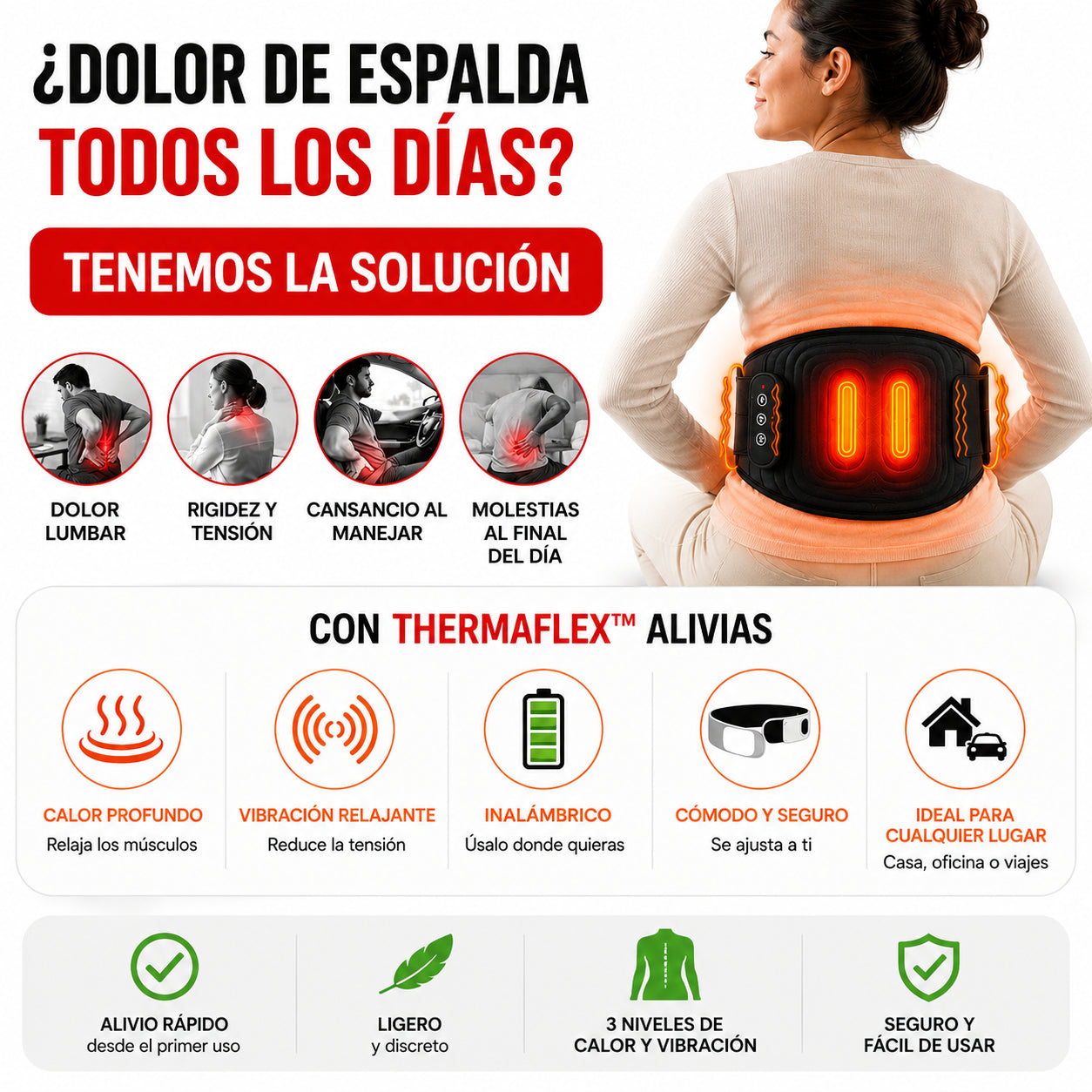 ThermaFlex™ — Alivio de Ciatica  con Calor Terapéutico