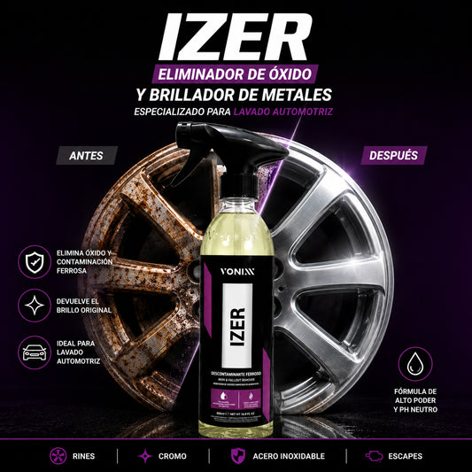 IZER Pro™ Elimina el óxido de motores y rines en menos de 2 minutos, sin rayar