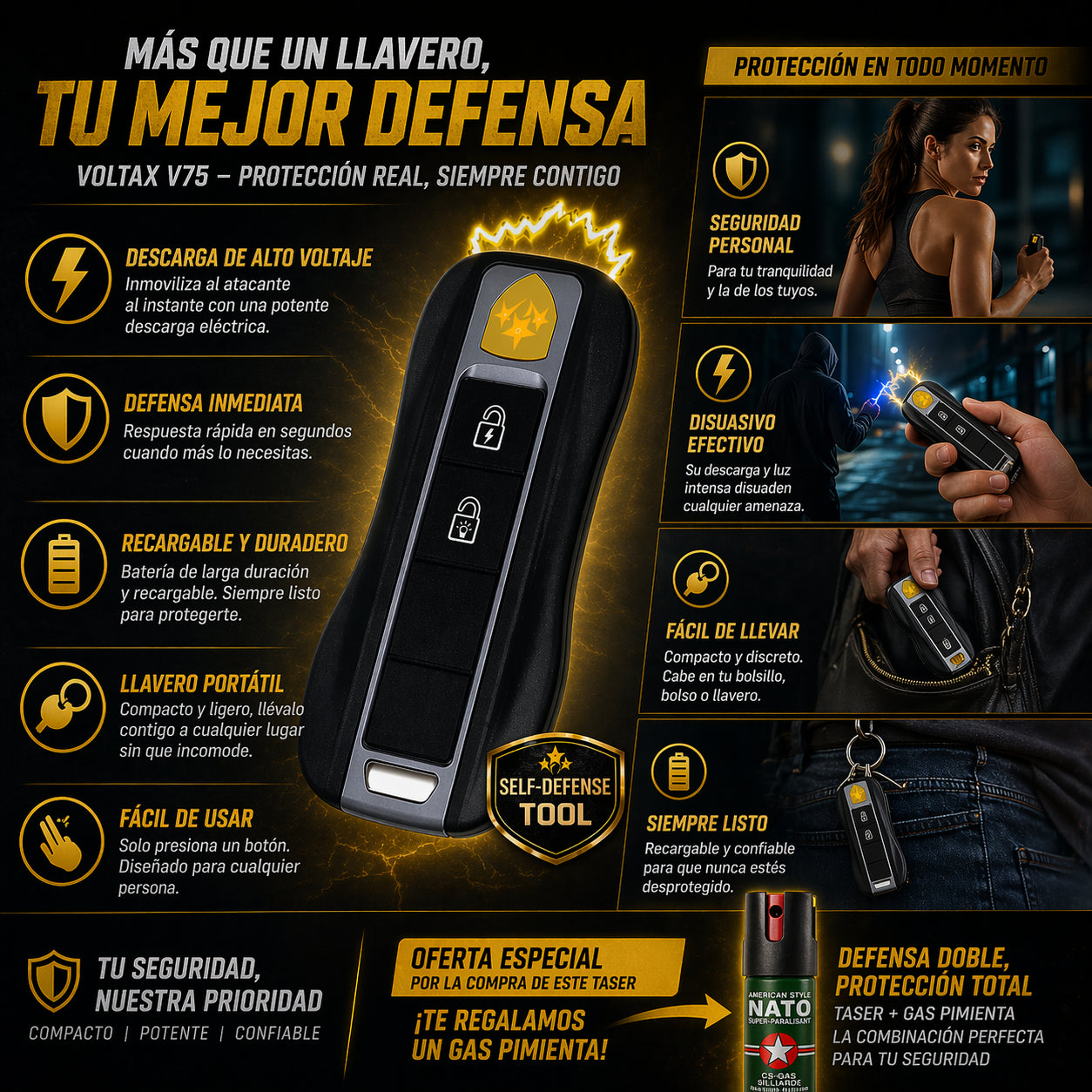 VolTaxv75™ protege tu seguridad 2X1 (GAS PIMIENTA GRATIS)