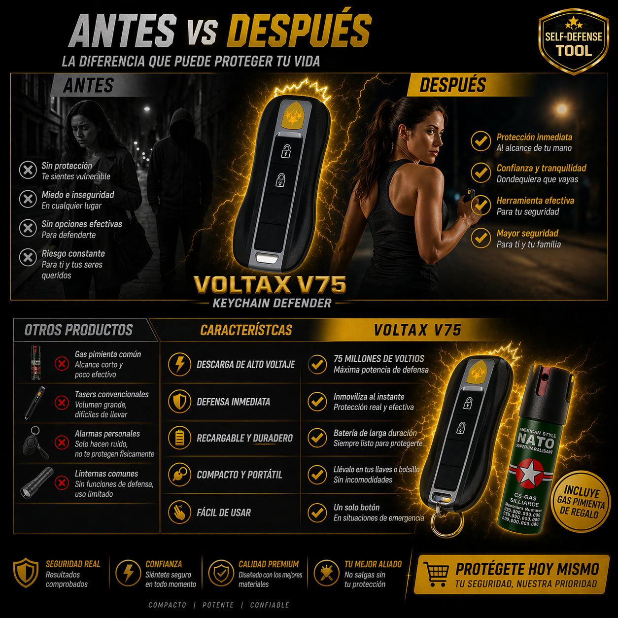VolTaxv75™ protege tu seguridad 2X1 (GAS PIMIENTA GRATIS)