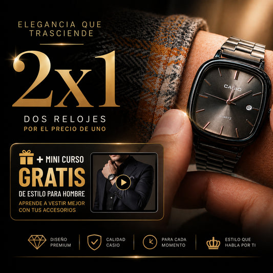 ⌚ Casio Vintage™ 2x1 +(guia) Aprende a Vestir Mejor GRATIS 💥