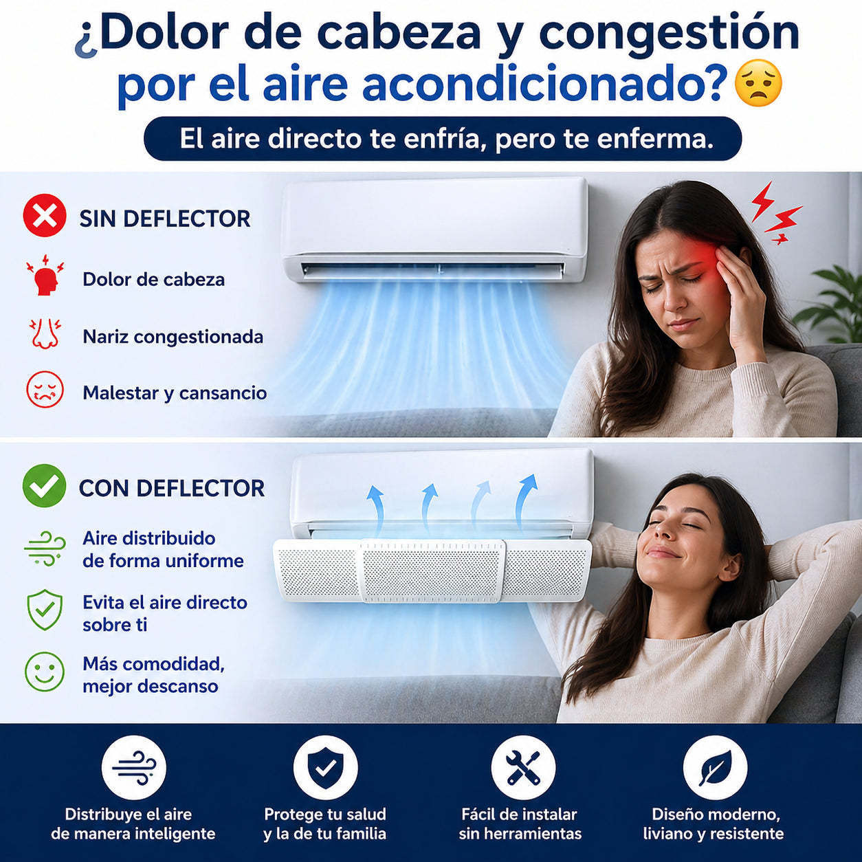 AirComfort™ Deflector Inteligente Antiviento Directo