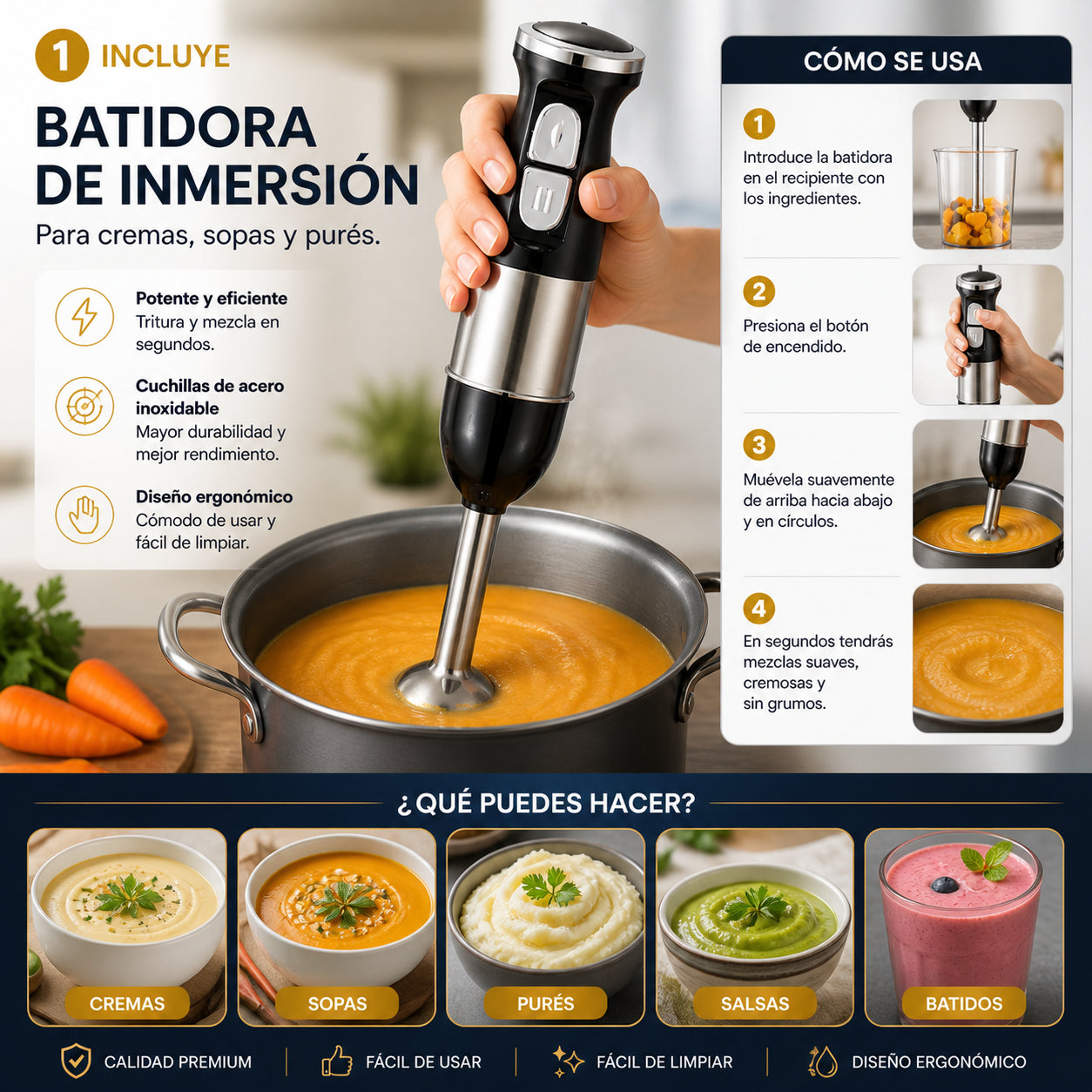ChefMaster 5 en 1 – Todo lo que necesitas para cocinar como un profesional + 100 recetas GRATIS