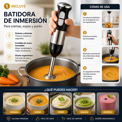ChefMaster 5 en 1 – Todo lo que necesitas para cocinar como un profesional + 100 recetas GRATIS
