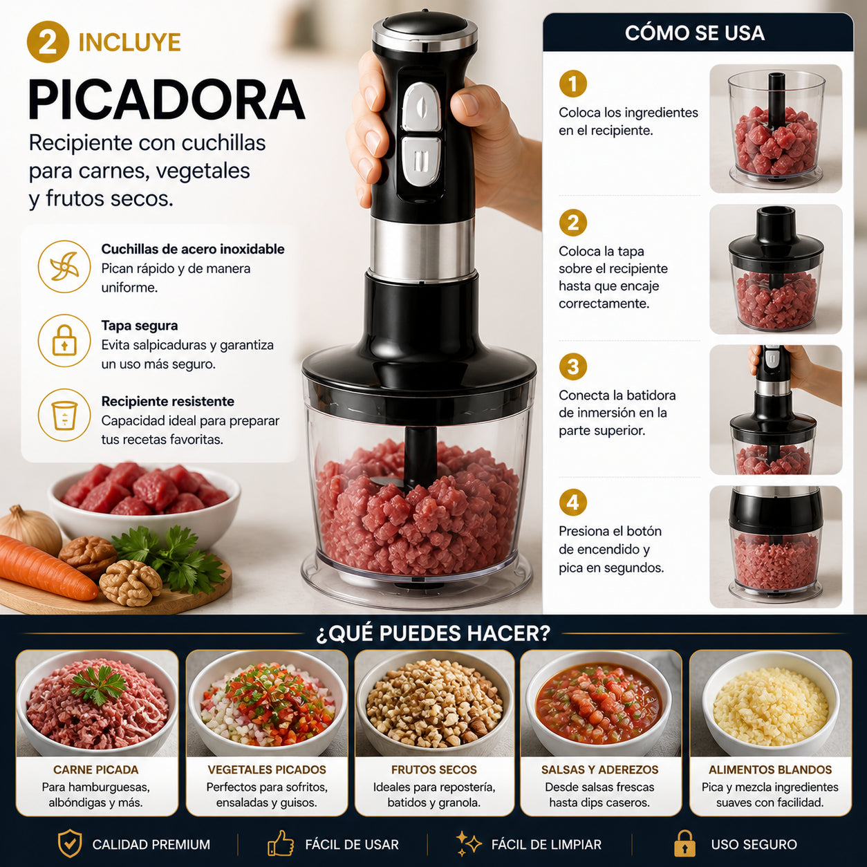ChefMaster 5 en 1 – Todo lo que necesitas para cocinar como un profesional + 100 recetas GRATIS
