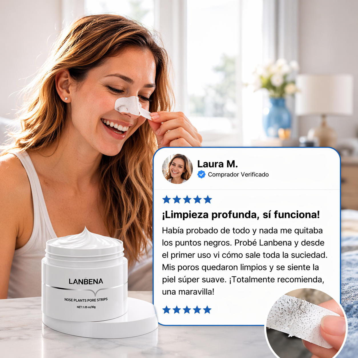 Lanbena® elimina puntos negros  y poros abiertos