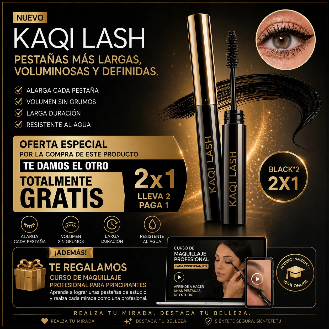 KQlash™ Máscara Ultrafina 2x1, Larga Duración + Curso GRATIS