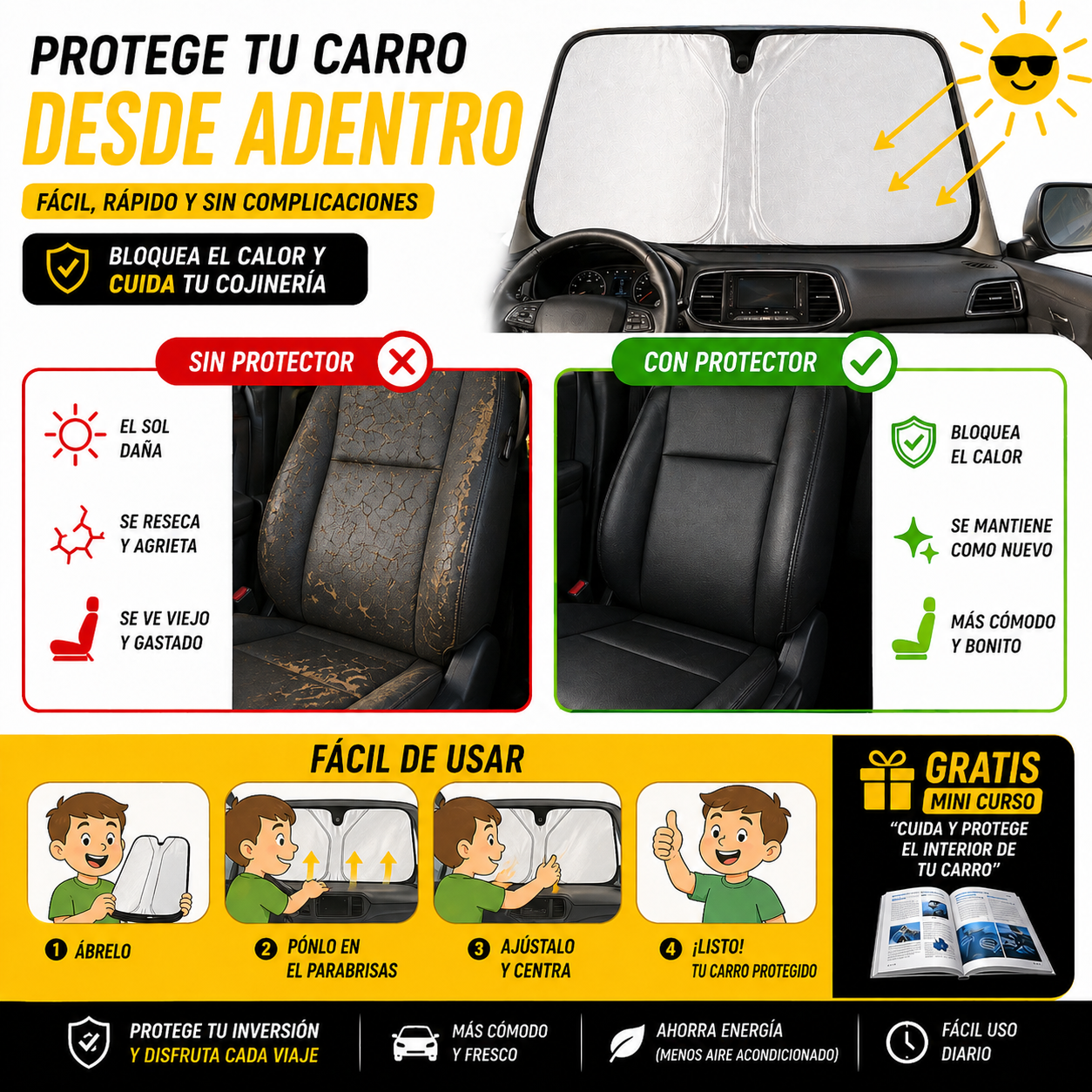 CoolCar™ Protector de cojineria  Anti-Sol 2x1 + Guía GRATIS