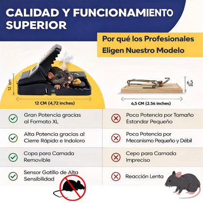 RIPRAT ® Trampa para ratones combo X4